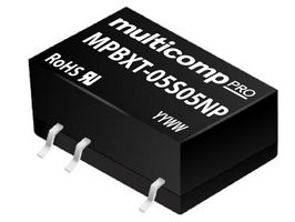 MPBXT-05S05NP - Isolated Surface Mount DC/DC Converter, ITE & Industrial, Surface Mount DIP, 1 W, 1 Output, 5 V - MULTICOMP PRO