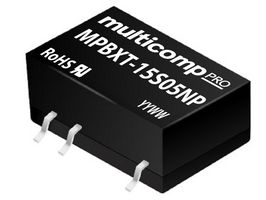 MPBXT-15S05NP - Isolated Surface Mount DC/DC Converter, ITE & Industrial, Surface Mount DIP, 1 W, 1 Output, 5 V - MULTICOMP PRO