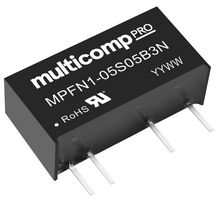 MPFN1-05S05B3N - Isolated Through Hole DC/DC Converter, ITE, SIP, 1 W, 1 Output, 5 V - MULTICOMP PRO