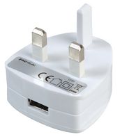 PEL00459 - USB PLUG 2.1A WHITE - PRO ELEC