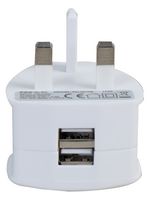 PEL00708 - PLUG USB 2.4A WHITE TWIN - PRO ELEC