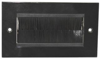 PSG3276 - 2 GANG BLACK BRUSH FACEPLATE - PRO SIGNAL