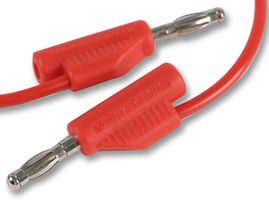 JR9235-1M RED - Banana Test Lead, 4mm Stackable Banana Plug, 4mm Stackable Banana Plug - MULTICOMP PRO