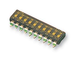 MCDM(R)-10-T - DIP / SIP Switch, 10 Circuits, Slide, Surface Mount, SPST, 24 V, 25 mA - MULTICOMP PRO