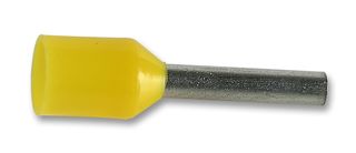 E1008-L-YELLOW - Wire Ferrule, Single Wire, 18 AWG, 1 mm², 8 mm, Yellow, E - MULTICOMP PRO