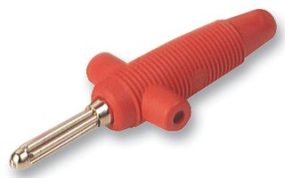 931667101 - Banana Test Connector, 4mm, Plug, Cable Mount, 30 A, 60 V, Nickel Plated Contacts, Red - HIRSCHMANN TEST AND MEASUREMENT
