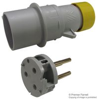 PE3243SV - Pin & Sleeve Connector, 32 A, 110 V, Cable Mount, Plug, 2P+E, Yellow - ILME