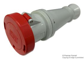 PEW6365PV - Pin & Sleeve Connector, 63 A, 415 V, Cable Mount, Socket, 3P+N+E, Red - ILME