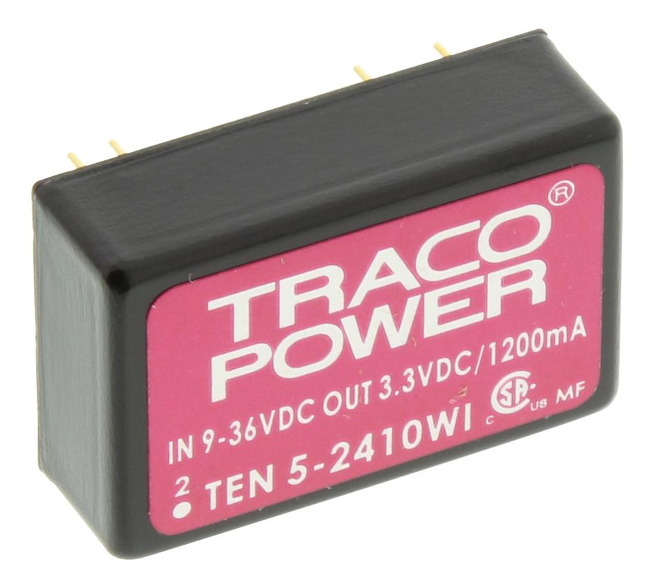 TEN 5-2410WI CONVERTER, DC/DC, 6W, 3.3V/1.2A TRACO POWER