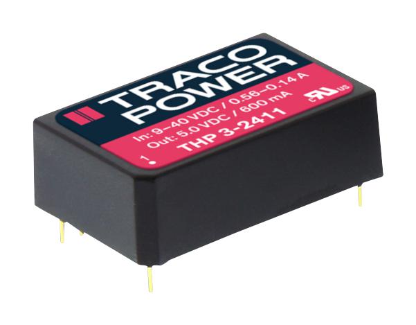 THP 3-2412 DC-DC CONVERTER, MEDICAL, 12V, 0.25A TRACO POWER