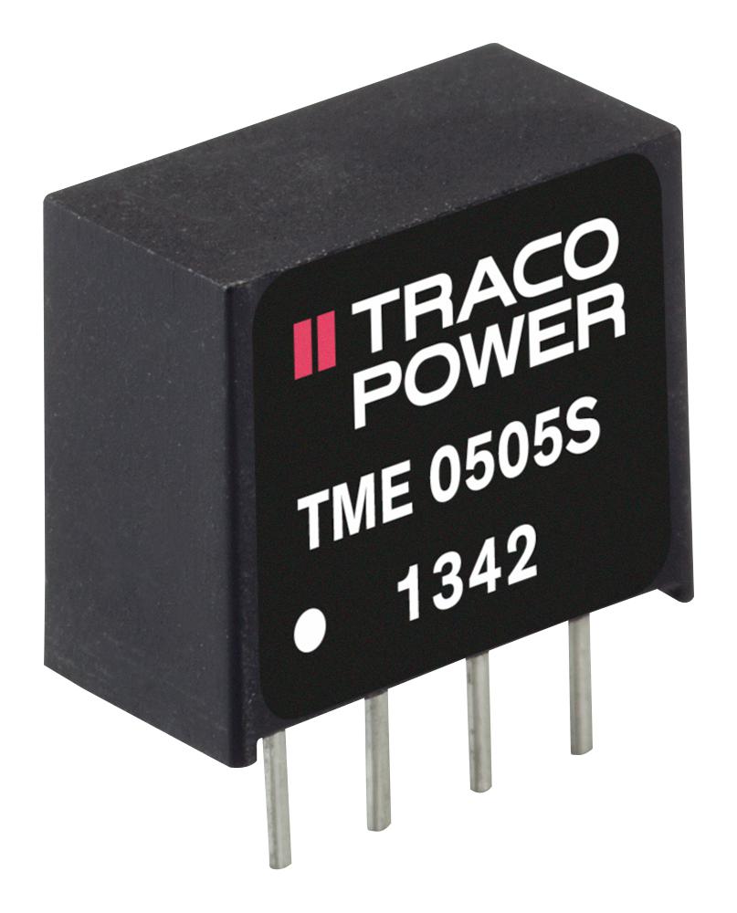 TME 0505S CONV, DC TO DC, SINGLE O/P, 1W, 0.2A, 5V TRACO POWER