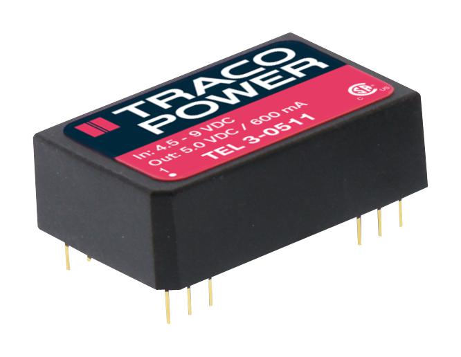 TEL 3-2022 CONVERTER, DC/DC, 3W, +/-12V TRACO POWER