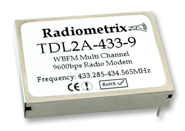 TDL2A-433-9 MODEM, HALF DUPLEX, 9.6KBPS, INT ANT RADIOMETRIX