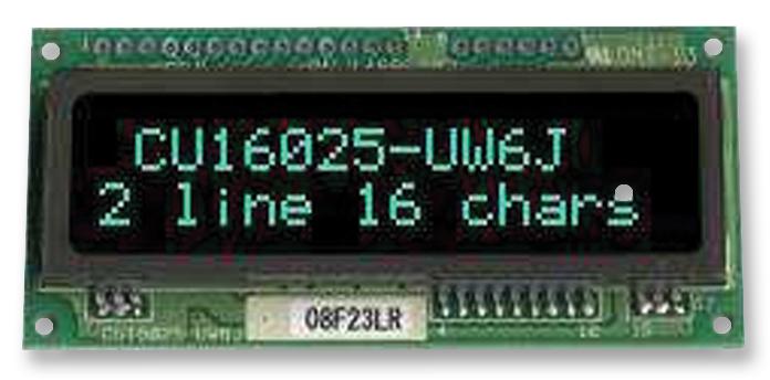 CU16025-UW6J VFD MODULE, 2X16, 5MM NORITAKE ITRON