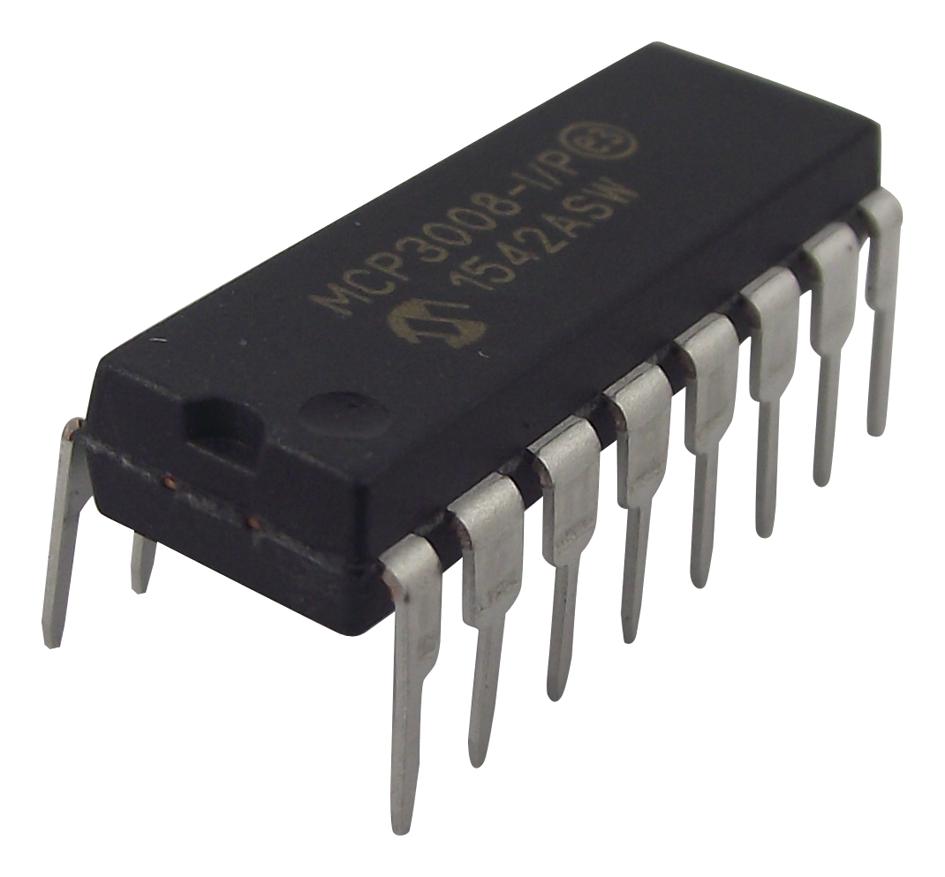 MCP3008-I/P 10BIT ADC, 2.7V, 8CH, SPI, 16DIP MICROCHIP