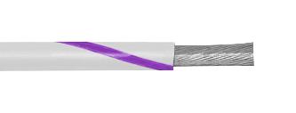 1550 WV005 HOOK-UP WIRE, 24AWG, WHITE/PURPLE, 30M ALPHA WIRE