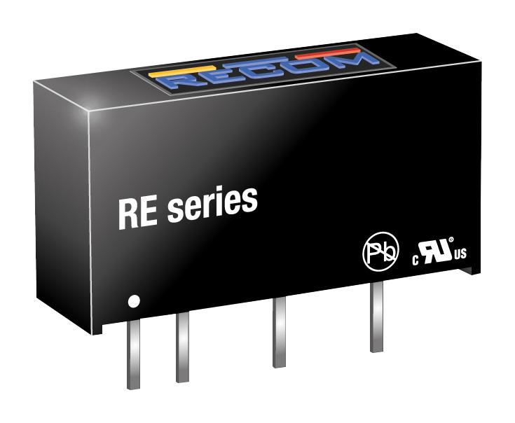 RE-123.3S DC/DC CONV, 1W, 3.3V, 0.303A, SIP RECOM POWER