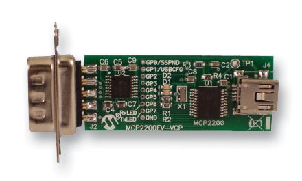 MCP2200EV-VCP USB TO RS232, DEMO BOARD MICROCHIP