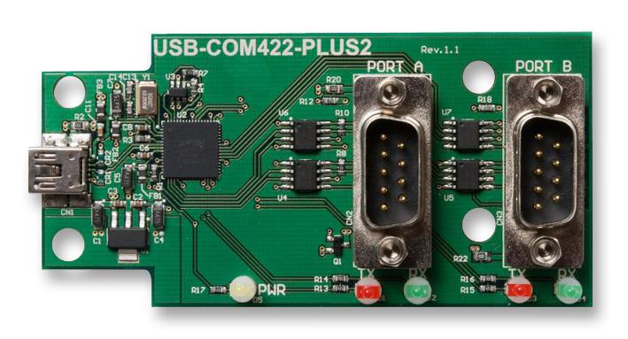 USB-COM422-PLUS2 MOD, USB HS TO RS422, 2 CH, FT2232H FTDI