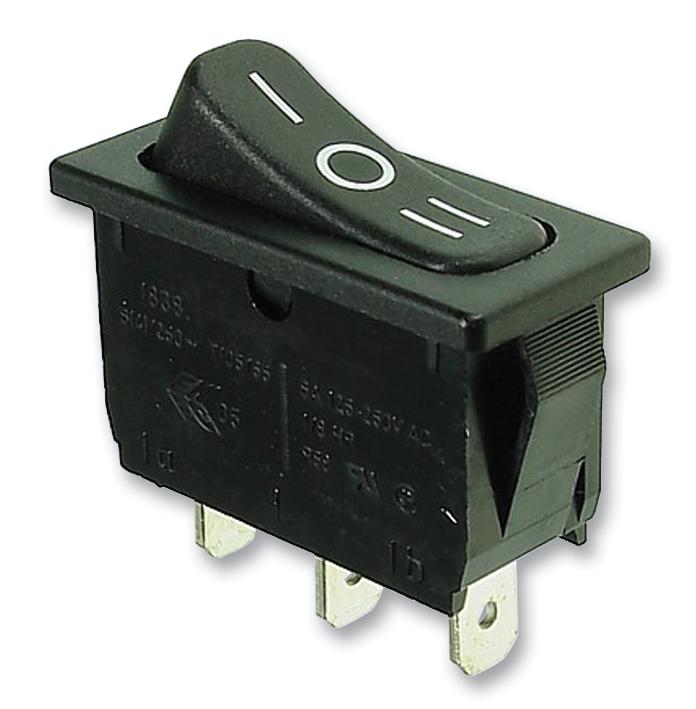 1838.1509-01 SWITCH, SPDT, 6A, CENTRE OFF, I/O/II MARQUARDT
