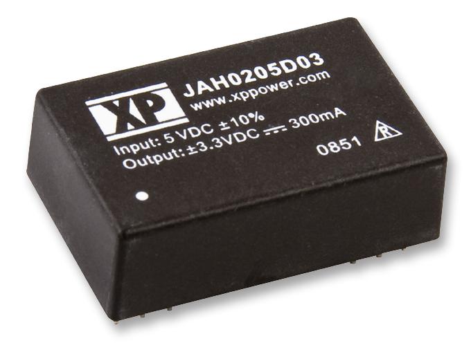 JAH0212D09 DC/DC CONVERTER, 2W, DUAL 9V O/P XP POWER