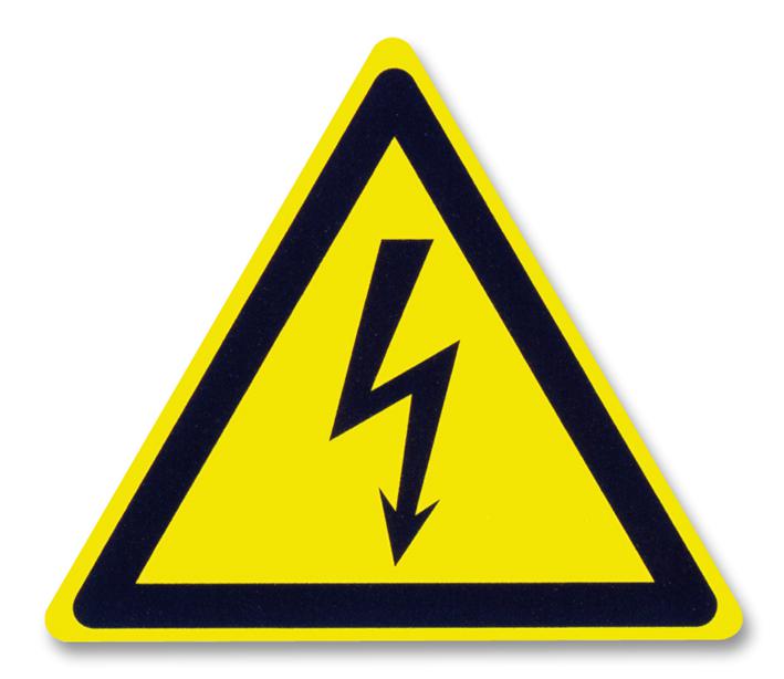 ESSW1-025 LABEL,  WARNING FLASH, 25MM, CARD OF 10 TE CONNECTIVITY