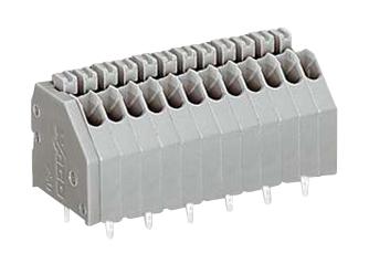 250-406. TERMINAL BLOCK, WIRE TO BRD, 6POS, 20AWG WAGO