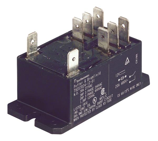 T92S7A22-120 RELAY, DPST-NO, 277VAC, 28VDC, 30A POTTER&BRUMFIELD - TE CONNECTIVITY