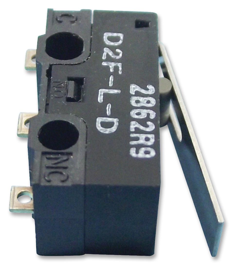 D2FLD MICROSWITCH, HINGE LEVER, 3A, SOLDER OMRON