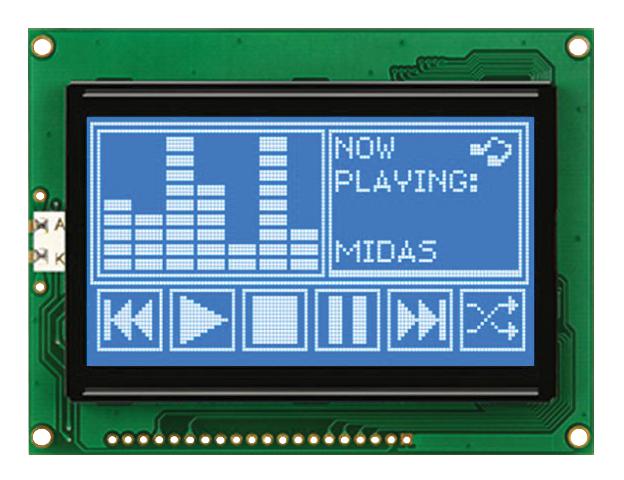 MC128064A6W-BNMLW-V2 DISPLAY, LCD GRAPHIC, 128X64, BSTN MIDAS