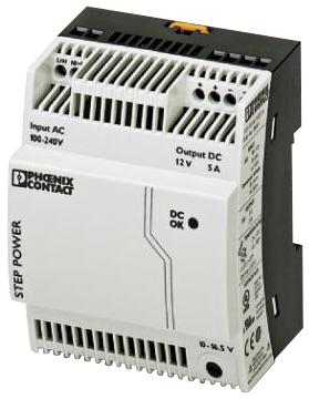 STEP-PS/1AC/12DC/5 PSU, DIN RAIL, 12V, 5A PHOENIX CONTACT