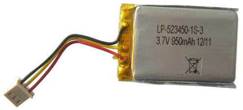 LP-523450-IS-3 BATTERY,LI-PO,980MAH,3.7V BAK