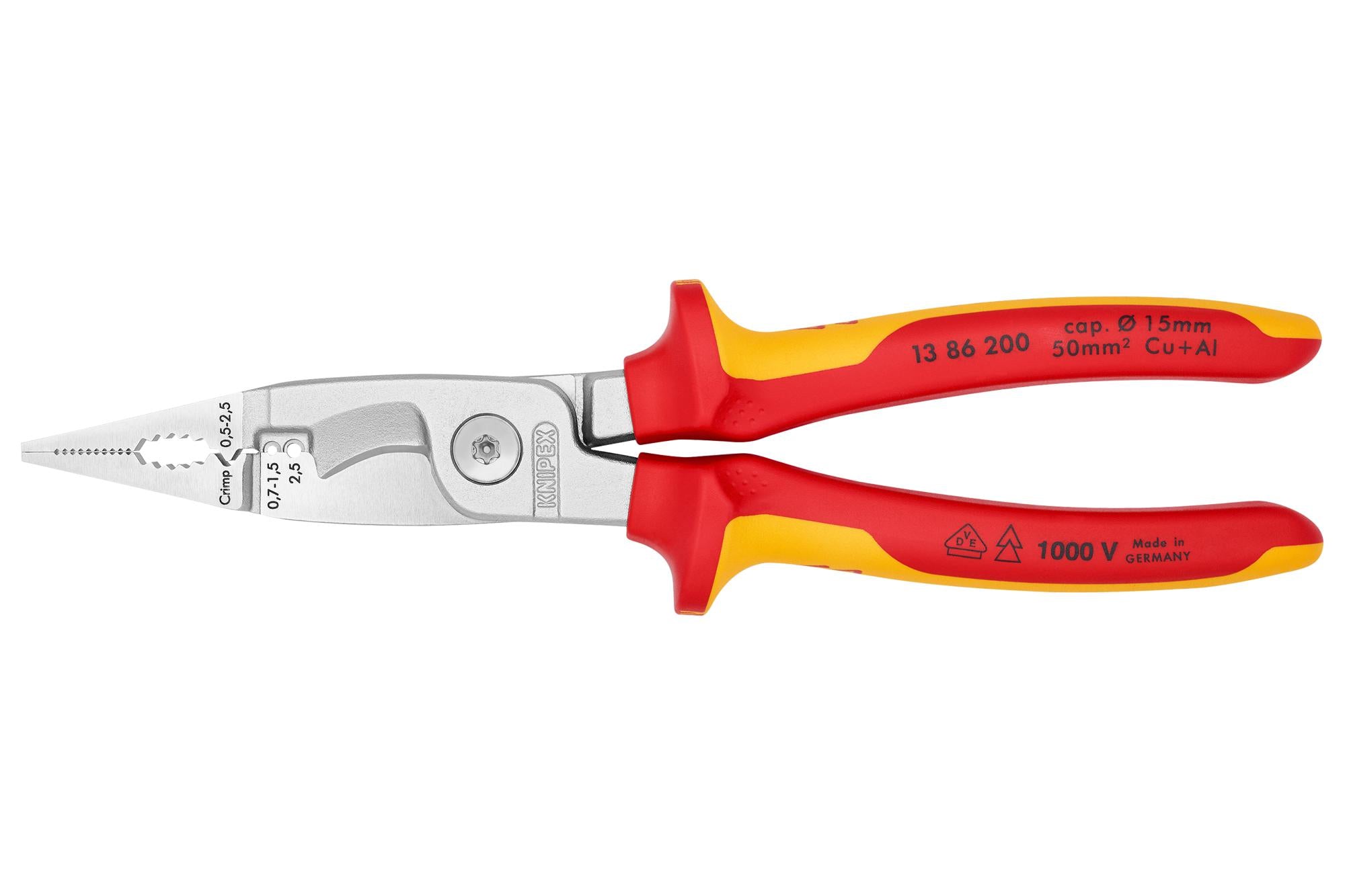 13 86 200 PLIER / CUTTER, ELECTRICIAN, VDE KNIPEX