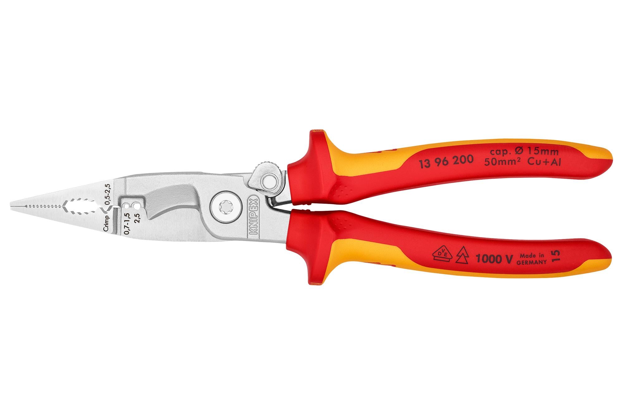 13 96 200 PLIER / CUTTER, ELECTRICIAN, VDE KNIPEX