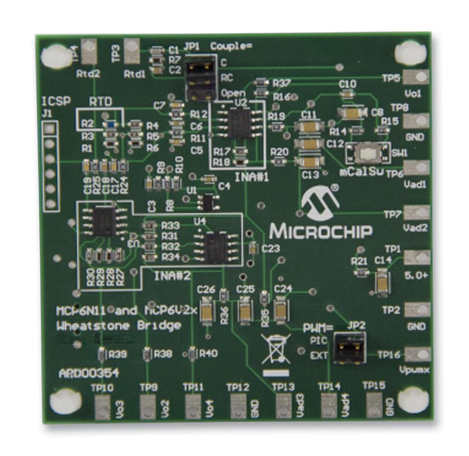 ARD00354 BOARD, DEMO, MCP6N11 MCP6V2X, BRIDGE MICROCHIP
