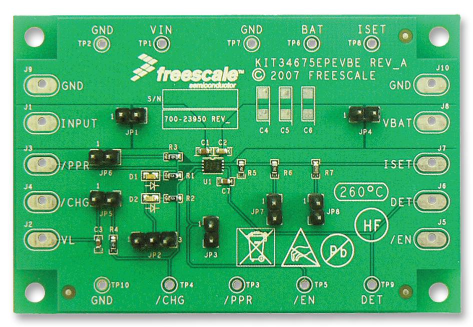 KIT34675EPEVBE EVALUATION BOARD, BATTERY CHARGER NXP