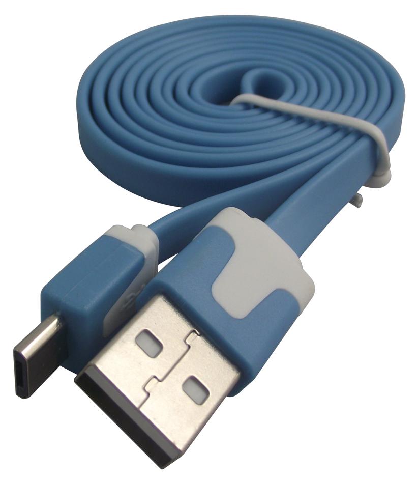 VA-FC-1M-BLW CABLE, USB A TO MICRO B, 1M, BLUE/WHITE BRIDGETEK