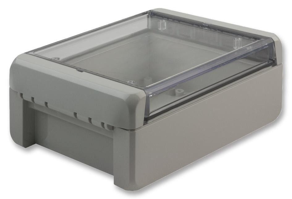 B 141306 PC-V0-G LIGHT GREY ENCLOSURE, PC, LIGHT GREY, CLEAR LID BOPLA