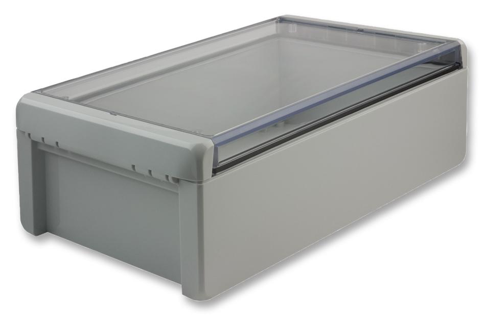 B 261709 PC-V0-G LIGHT GREY ENCLOSURE, PC, LIGHT GREY, CLEAR LID BOPLA