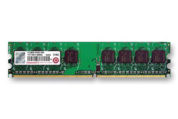 TS256MLQ64V8U MEMORY, 2GB, DIMM, DDR2, 800MHZ TRANSCEND