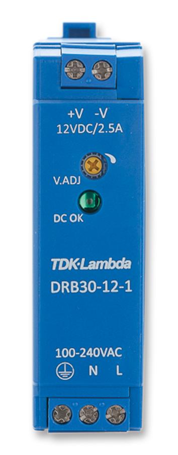 DRB-30-12-1 POWER SUPPLY, 30W, 12V, 2.5A TDK-LAMBDA