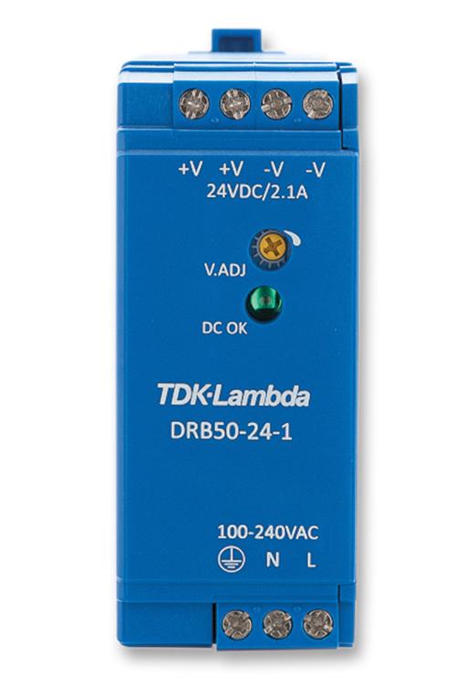 DRB-50-24-1 POWER SUPPLY, 50W, 24V, 2.1A TDK-LAMBDA