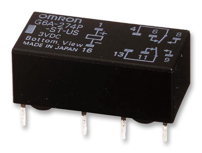 G6AU-274P-ST-US  DC12 SIGNAL RELAY, DPDT, 12VDC, 2A, THT OMRON