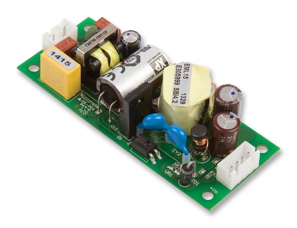 EML15US05-T AC/DC CONVERTER, 15W, 5V, 3A XP POWER