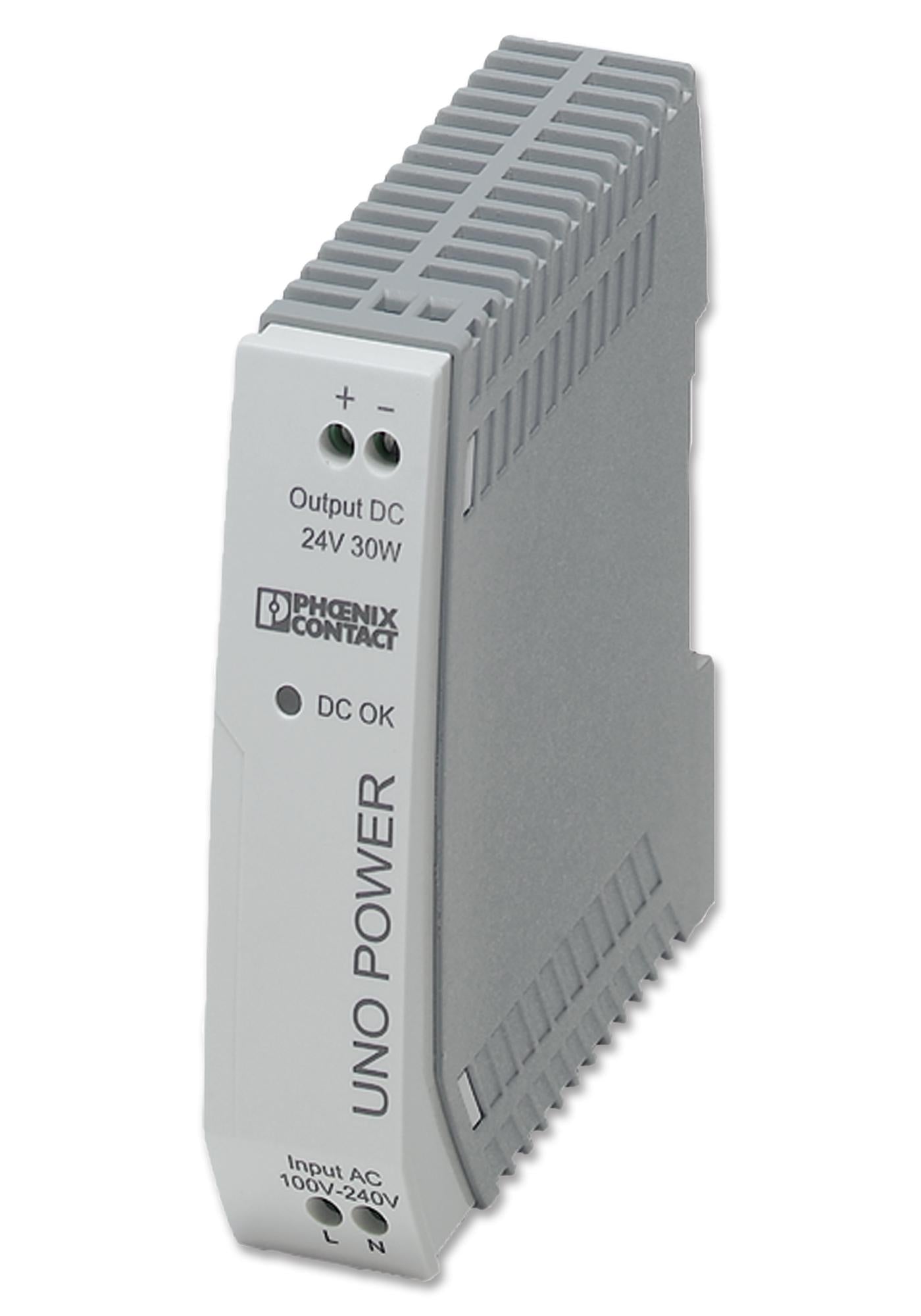 UNO-PS/1AC/24DC/30W AC/DC CONVERTER, 30W, 24V, 1.25A PHOENIX CONTACT