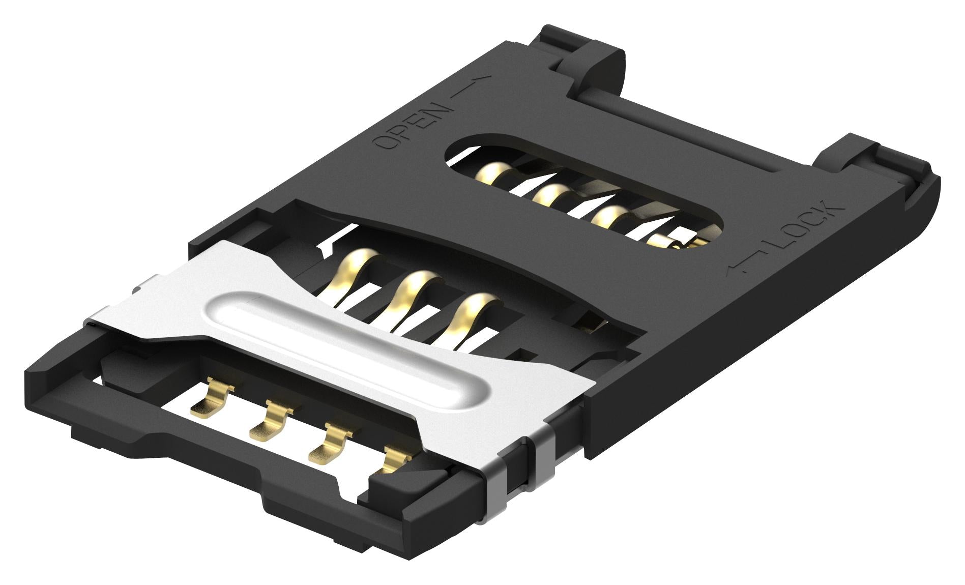 SIM5055-6-1-25-00-A CONNECTOR, SIM SOCKET, 6POS, SMT GCT (GLOBAL CONNECTOR TECHNOLOGY)