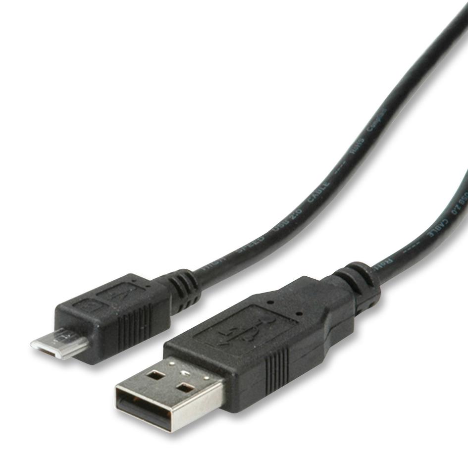 11.02.8754 COMPUTER CABLE, USB2.0, 800MM, BLACK ROLINE