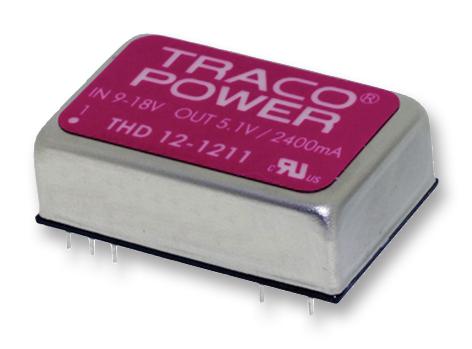 THD 12-4811 DC-DC CONVERTER, 5.1V, 2.4A, DIP TRACO POWER