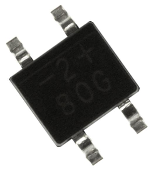 MB8S BRIDGE RECTIFIER, 1PH, 0.5A, 800V, SOIC4 ONSEMI