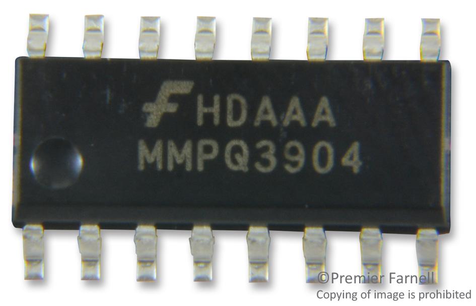 MMPQ3904 TRANS, BIPOL, NPN, QUAD, 40V, SOIC-16 ONSEMI